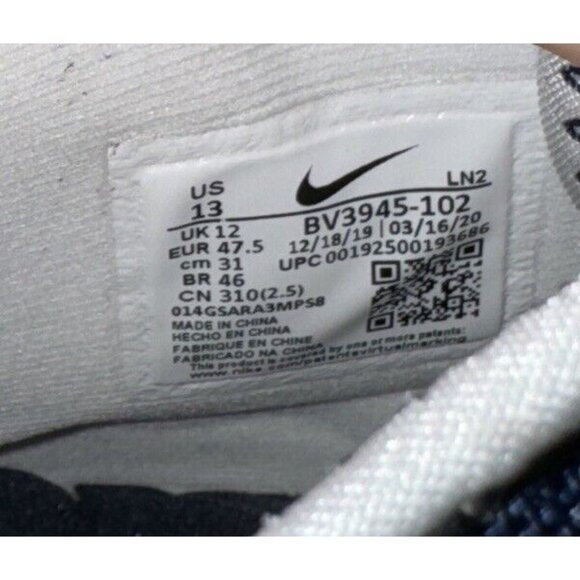 Nike Alpha Menace Pro 2 Mid Mens Football Cleats Size 13 Navy Blue White - Picture 8 of 8